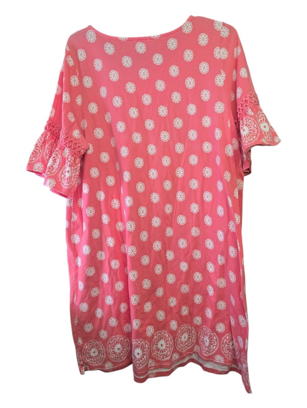 crown & ivy Coral Pink Printed Dress, Size 2X - Picture 2 of 4